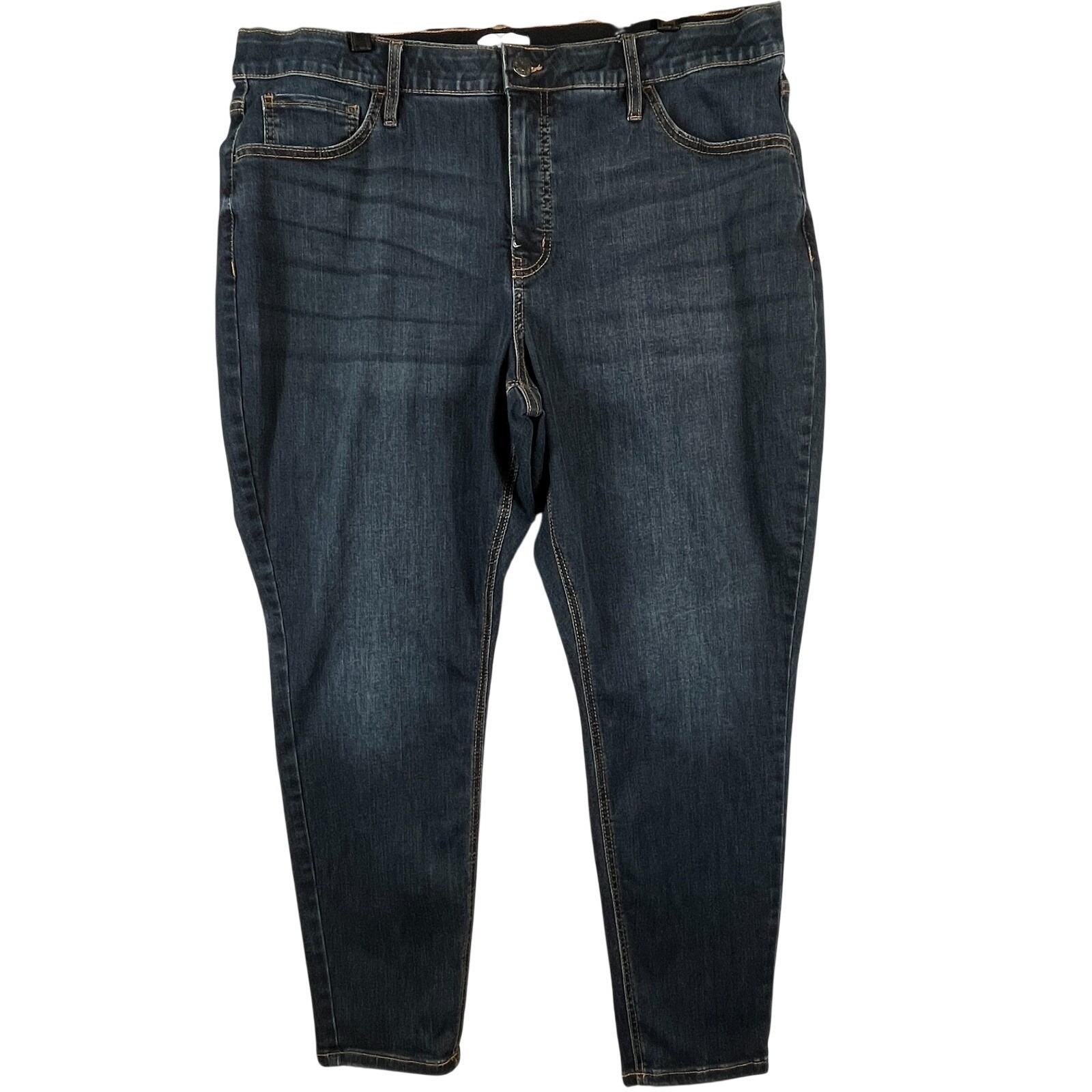Ava & Viv Womens 20 High Rise Skinny Jeans Stretch Dark Wash Denim Blue